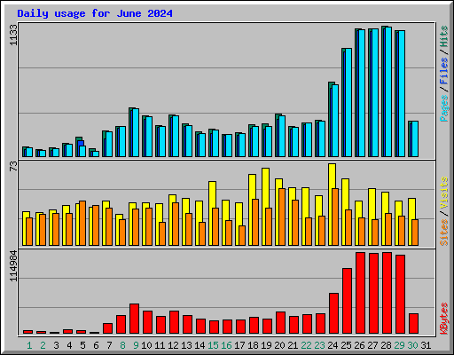 Daily usage for June 2024