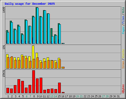 Daily usage for December 2025