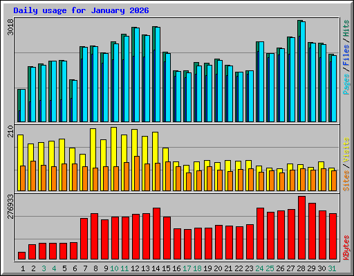 Daily usage for January 2026